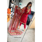 Bespoke Mirror embellished shawl 3pc